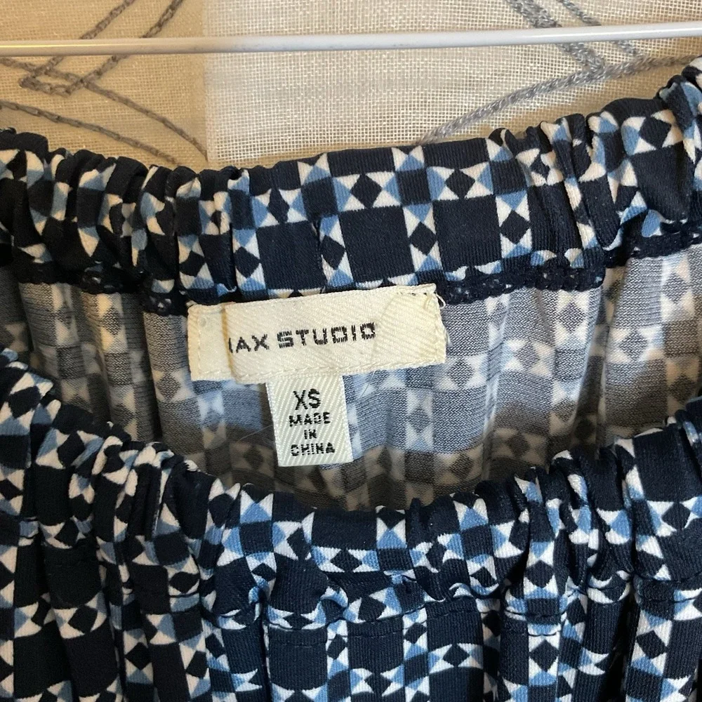 Women's Max Studio‎ Blue Geometric Print Sundress - Size XS